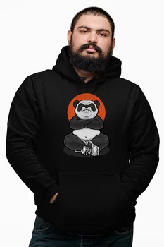

Angemiel Wear Fighter Panda Black Male Hooded Sweatshirt