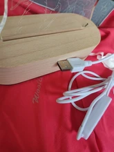 Night-Light Wooden-Base Text-Photo Christmas-Gift Customized Wedding DIY Holiday 