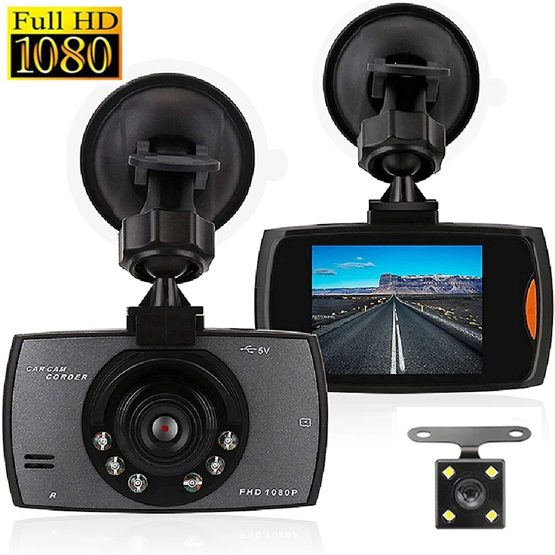 Автомобильный видеорегистратор G30 с двумя камерами заднего вида 1080P HD 2 дюйма
