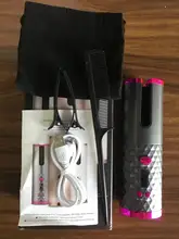 Rizador automático inalámbrico portátil, máquina rizadora LCD recargable por USB, herramienta de estilismo ajustable con temperatura