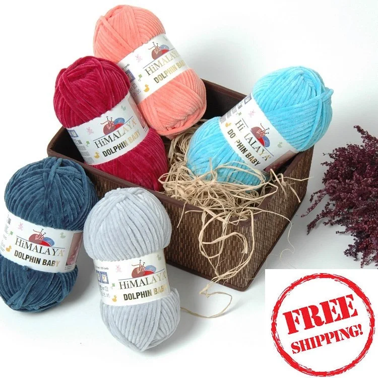 Himalaya Dolphin Baby Bulky Knitting Crochet Yarn 5 LOT/BALLS 100g (Free  Shipping) Velvet Chenille Velure Wool Blanket Amigurumi