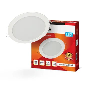 

Led round panel RLP-eco 18 W 4000 V TO 1080Лм 225/195mm white IP40 IN HOME