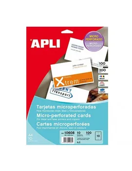 

CARDS MIROPERFORADAS SMOOTH EDGES 90X50.8 MM 10 SHEETS (10608)