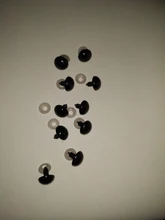 Lote de 10 unids/bolsa de tornillos y arandelas de plástico negro para ojos de juguete, cuentas de Ojos de seguridad con junta para muñecas de juguete DIY