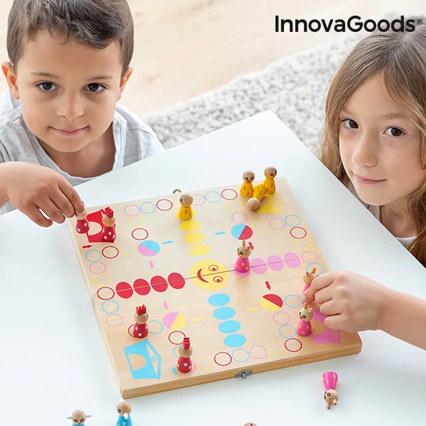  Wooden Table Set with Animals Pake InnovaGoods 18 Pieces