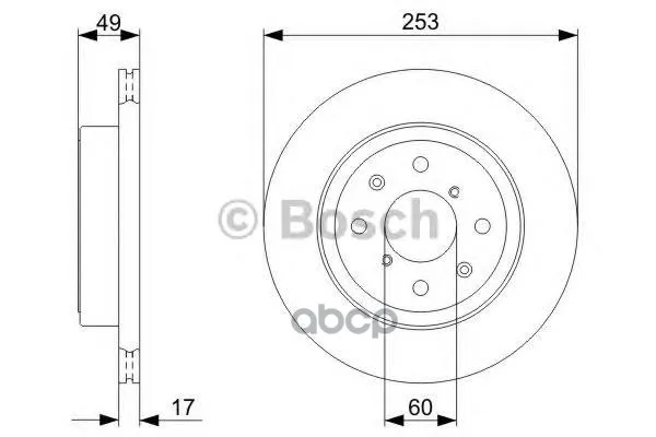 Диск Тормозной Opel: Agila 00- Suzuki: Ignis Ii 03-, Wagon R 00- Vauxhall: Agila 00- Bosch арт. 0986479370