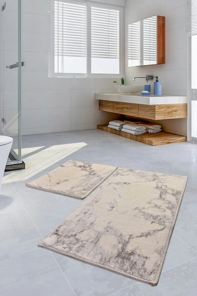 Коврики для ванной нескользящие Противоскользящие коврики Нескользящие анти плесень Sarah Flosl The Cottongr 2'Li набор 60X100 Cm-50X60 см