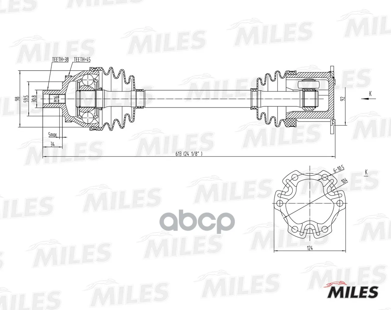 Привод В Сборе Audi A4 Ii 1.8t-3.0 00-05 Прав. Abs Miles Gc02007 Miles арт. GC02007