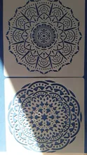 Plantilla para pintura libro de recortes colorear plantilla decorativa para álbum en relieve, Mandala redondo, geometría, manualidades, 15x15cm, paquete de 9 unidades