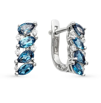 

Gold earrings with Topaz and cubic zirconia sunlight sample 585 test