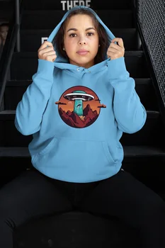 

Angemiel Wear Human Spirit Attracting Ufo Blue Women 'S Hooded Sweatshirt