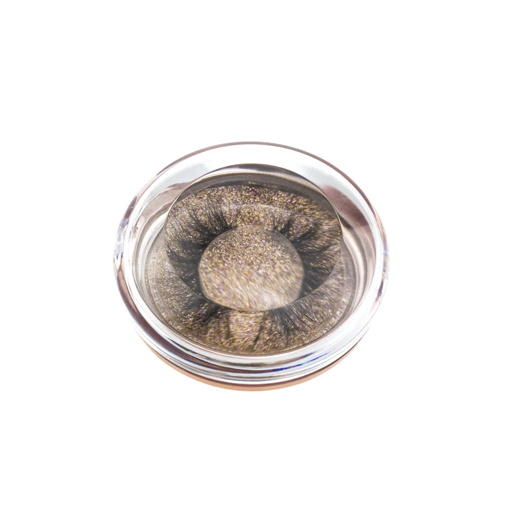 004 Wholesale Custom Eyelashes Packaging Free Design Private Label Logo Sticker 25mm Mink Lashes Circle Acrylic Boxes - Цвет: 004
