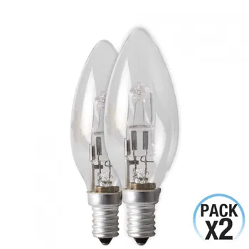 

Pack 2 Bulbs Eco-Halógenas Candle E14 42W 700lm 2900K 1Primer Low Cost