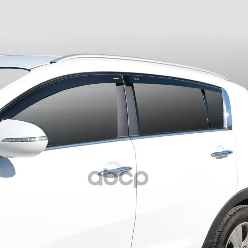 Комплект Дефлекторов Серия Samurai Kia Sportage 2010-Н.В. /Накладные/ Скотч /К-Т 4 Шт./ Voron Glass