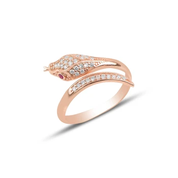 

Silver 925 Sterling Zircon Cubic Zirconia Snake Ring