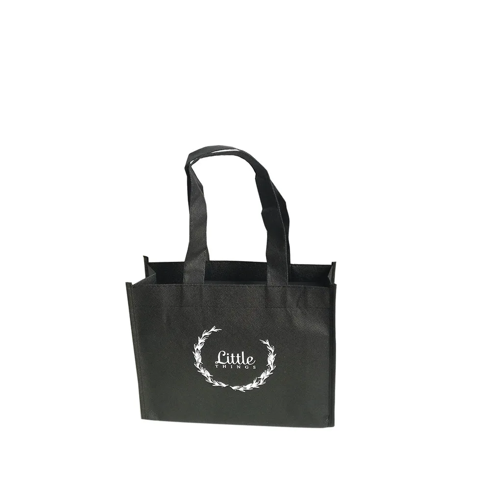 ; 500 шт./лот; 25x20x8 см; складная черная Нетканая сумка для покупок; ; обувь; одежда; упаковка для свадьбы