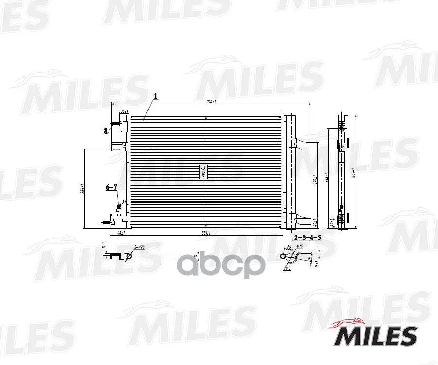 Конденсер Chevrolet Cruze 10-/Opel Astra J 09- Miles Accb014 Miles арт. ACCB014