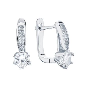 

Silver earrings with cubic zirconia sunlight sample 925