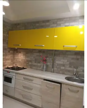 

Small straight bright kitchen