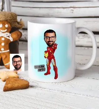 

Personalized Iron Man Cartoon White Mug Cup Güveniilr Quality Cost Effective Kitchen Decor Gift Funny Fun
