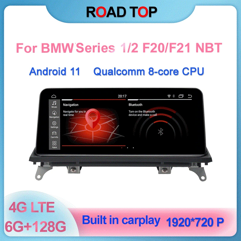 6 + 128G 10 25 &quotQualcomm Android 11 Стерео головное устройство для BMW 1 2 серии F20/F21/F23 NBT 2011-2016 с