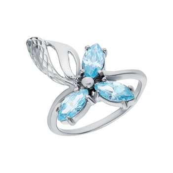 

Silver ring with cubic zirconia sunlight sample 925