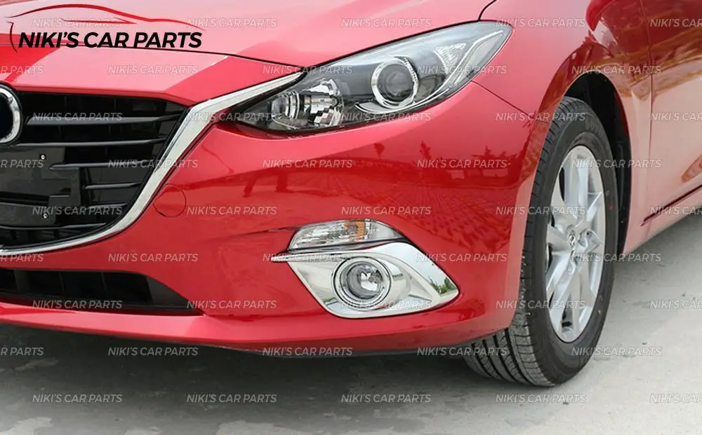 Накладки на передние противотуманные фары для Mazda 3- ABS пластик хром 1 комплект/2 шт. литье украшение Тюнинг Автомобиля