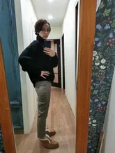 Ankle-Length-Pants Harem-Pants Loose Trousers Wool-Suit High-Waist Winter Womens Autumn