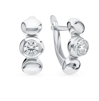 

Silver earrings with cubic zirconia sunlight sample 925 test