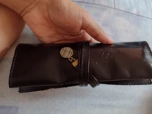 Nuevo estilo de cuero de la PU monedero bolsa de maquillaje Pem lápiz caso cosmético bolso Retro