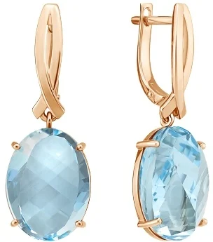 

Aloris earrings with 2 Topaz in red gold
