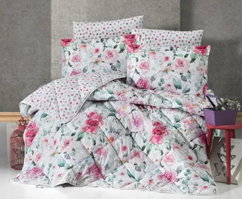 

Romantic and Modern Double Ranforce Sleeping Set Designed from 100% Cotton It consists of 7 pieces (Quilt, sheet, pilowcase (.