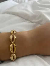 Todorova-pulsera de conchas de oro para mujer, pulseras Bohemias de conchas naturales de playa, joyería pulseras de mujer