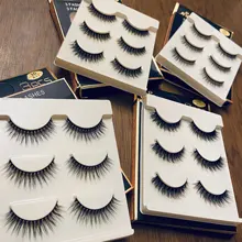 SHIDISHANGPIN-pestañas postizas suaves 3D, 27 estilos, finas tupidas, gruesas, pestañas postizas, pestaña hecha a mano, maquillaje de ojos, 3 pares