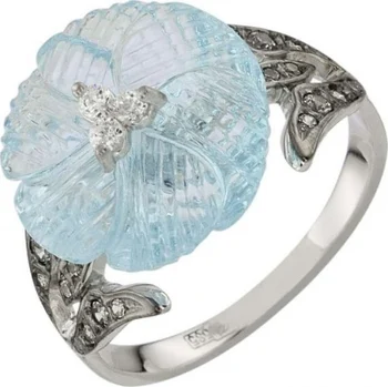

Aloris flower ring with Topaz and cubic zirconia in Yellow Gold