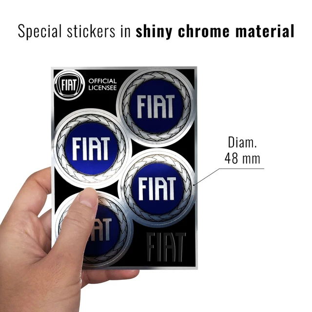 Diamond Sticker Fiat Emblem blau 48 mm