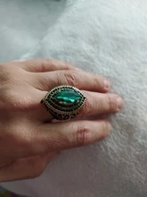 Kinel de lujo anillo para las mujeres aspecto Vintage AAA verde de cristal de la joyería de Boho de Color oro encanto étnico anillo de boda