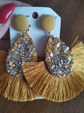 Jewelry-Accessories Tassel-Earrings Glitter-Sequins Crystal Drop Colorful Bohemia Women