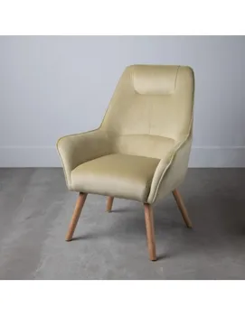 

ARMCHAIR LIGHT GREEN FABRIC-WOOD LIVING ROOM 78X74X99 CM