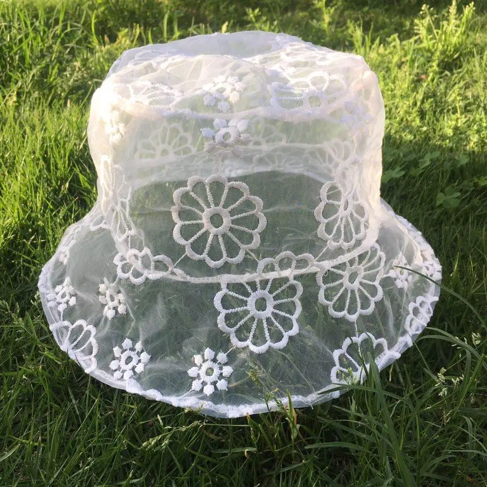 2020 New Korean Fashion Lace Black Bucket Hat Summer Sun Hats For Women Hollow Flower Fishermen Casual Lady H63 | Аксессуары для