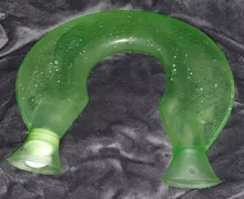 Calentador de cuello tipo U, bolsa de agua caliente, PVC, transparente, calmante, calmante, caliente, botella de agua caliente