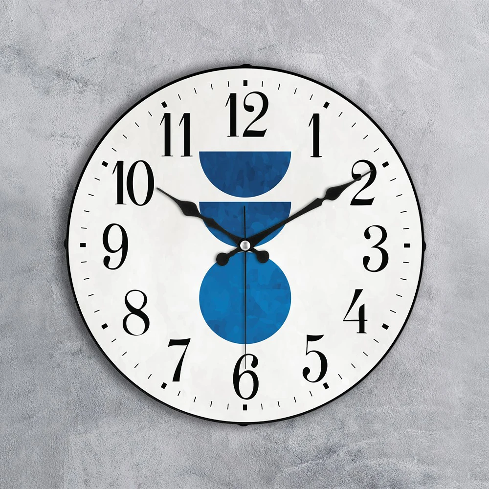 

Blue Shape Pattern Decorative Plastic Wall Clock 36 cm Home Wall Clock Interiors Decoration Home Decoration Hanging Watch