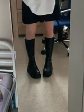 BONJOMARISA de moda botas de plataforma de tacón grueso cuñas media pantorrilla botas de mujer casual de marca de fondo grueso zapatos de invierno Mujer