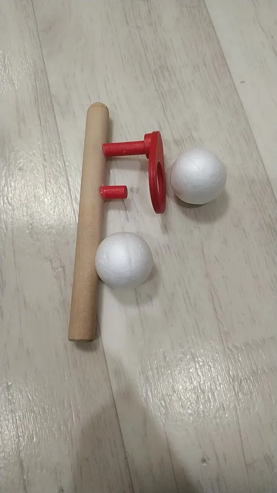 Wooden Blowing Ball Balance Training Vital Capacity Stick Educational Toy ZS ~