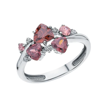 

Silver ring with crystals and cubic zirconia sunlight