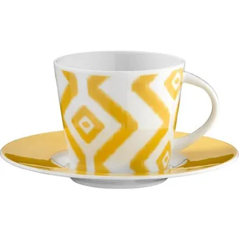 

Kutahya has Porcelain Toledo 6 Personality 8779 Pattern Tea Cup Pad Yellow