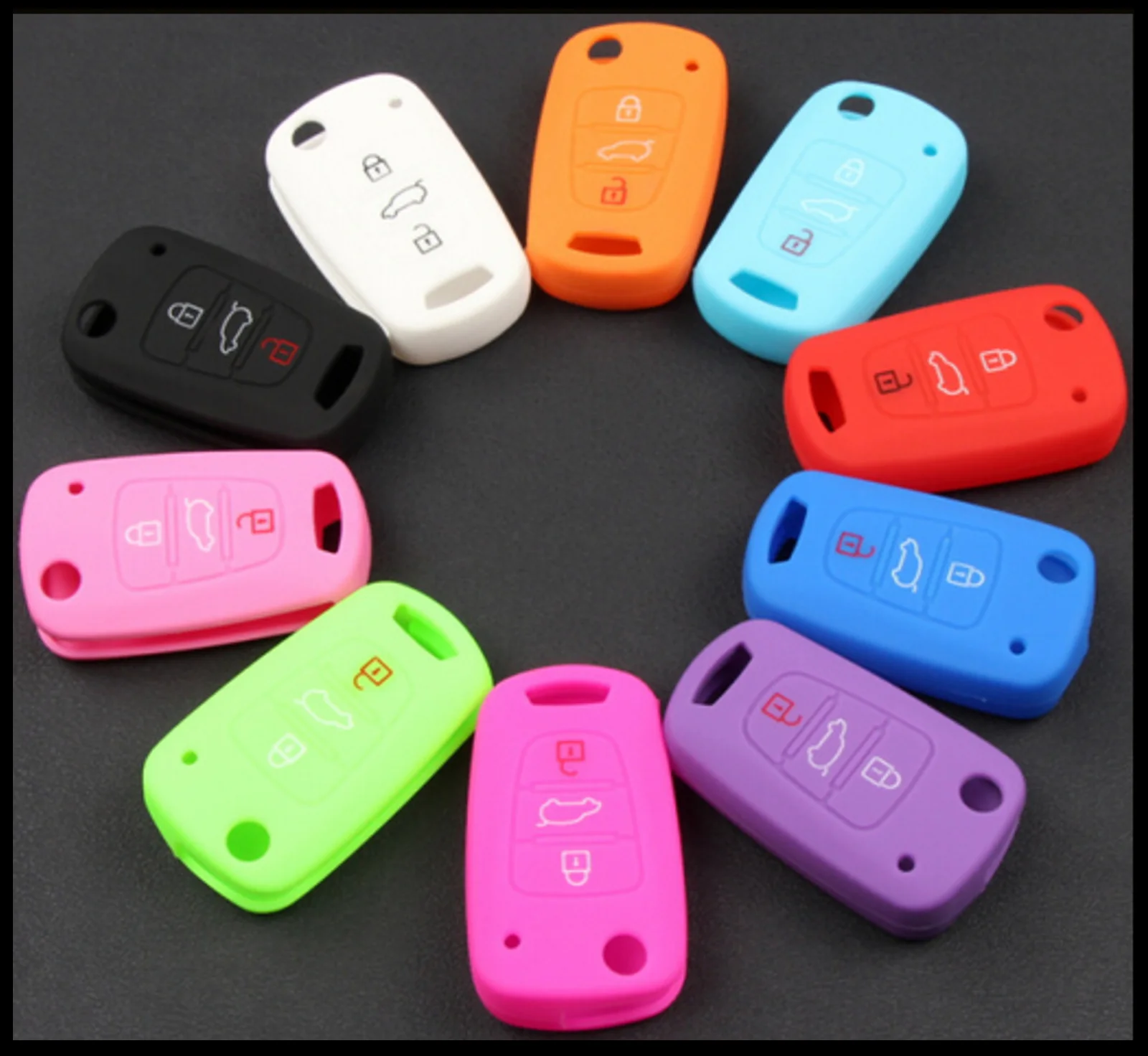 Funda de Silicona para llave Kia Sportage Pro Ceed Rio Picanto Hyundai i10 i20 i30 i35 Carcasa Gel