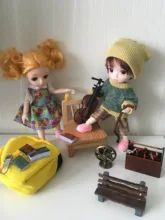 Dollhouse-Decoration-Accessories Oil-Lamp Broom Sleigh-Gift-Box Fruits-Basket Table Plant-Flowers