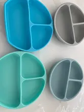 Platos de silicona con ventosa para Bebé y Niño, vajilla de placa frontal con sonrisa para bebé, juego de vajilla para bebé