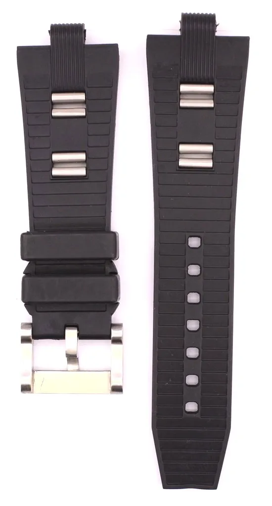 212ZTD черный резиновый ремешок для часов совместим с Bvlgari Diagona 6x16 мм BVL106 | Наручные